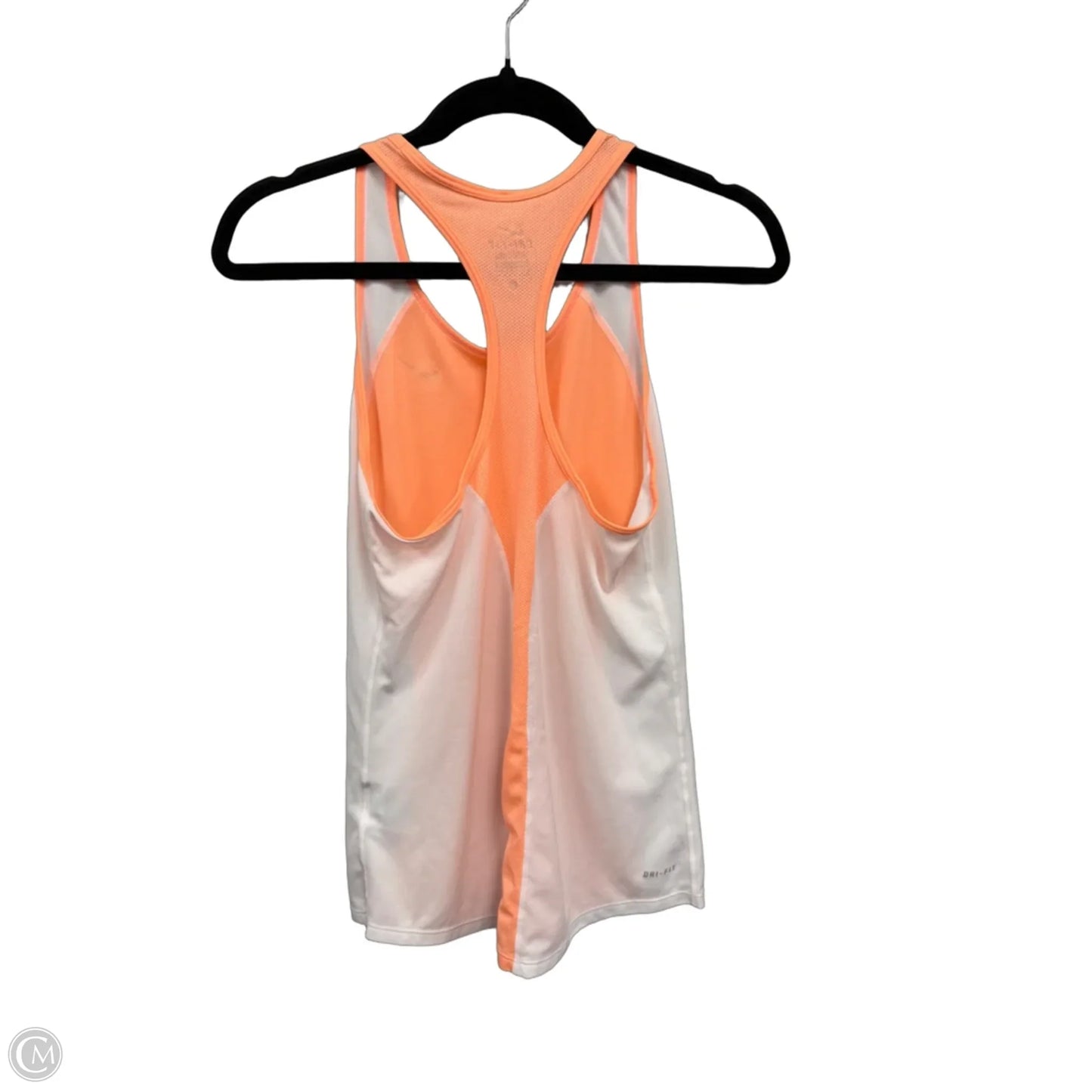 Athletic Tank Top By Nike Apparel In Orange & White, Size: S