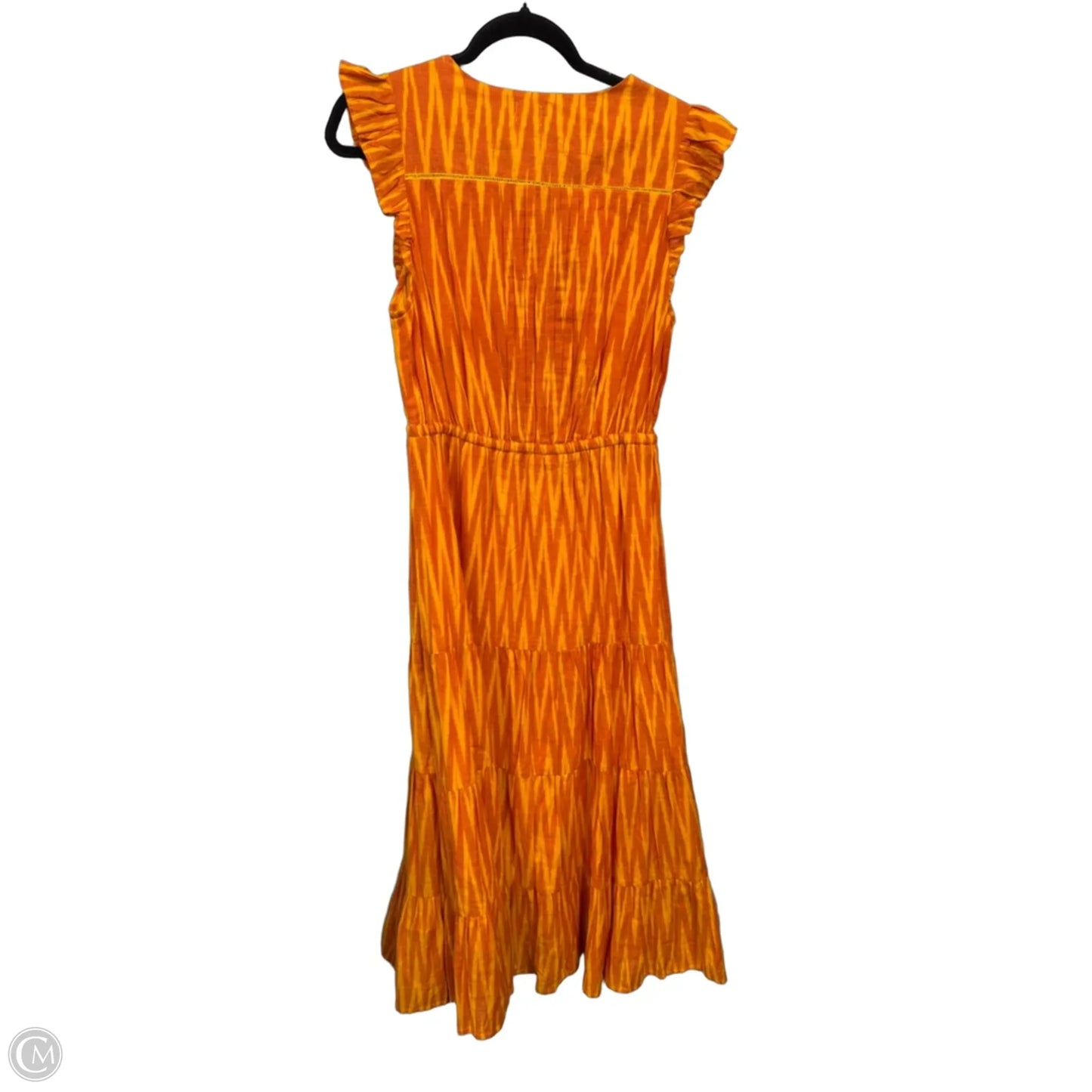 Dress Casual Midi By Clothes Mentor In Orange & Yellow, Size: L
