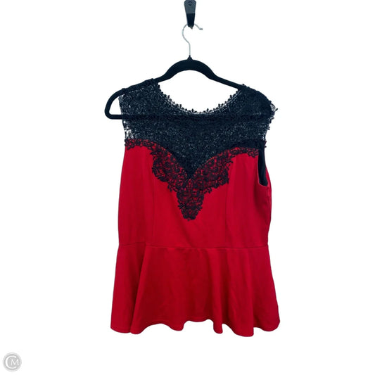 Top Sleeveless By City Chic In Black & Red, Size: 18
