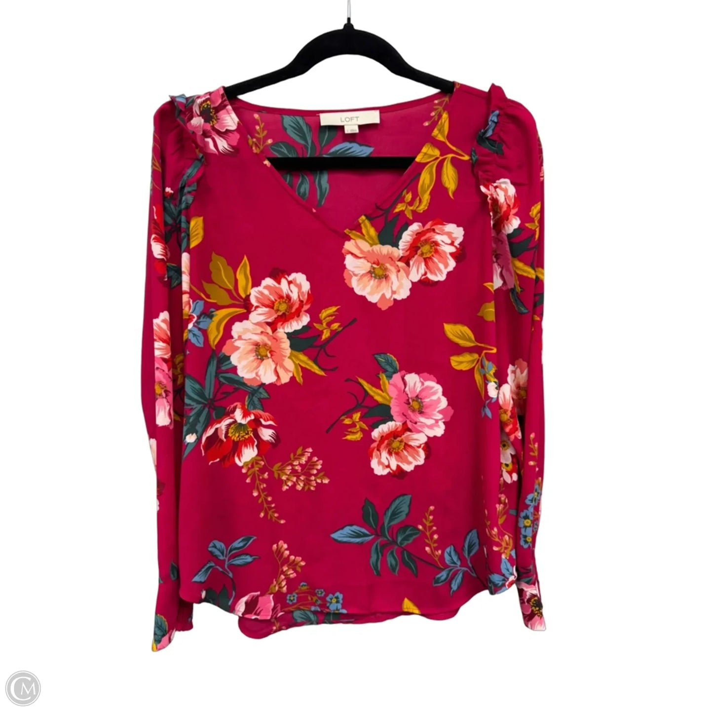 Top Long Sleeve By Loft In Floral Print, Size: S