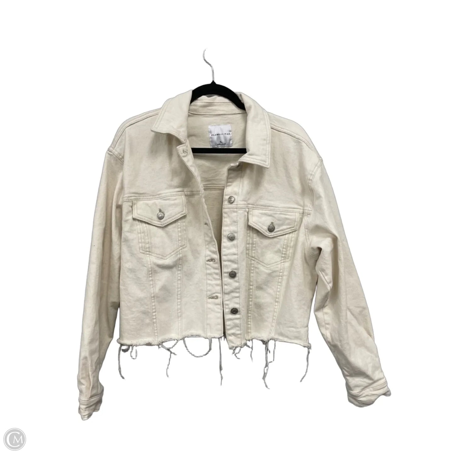 Jacket Denim By Celebrity Pink In Cream, Size: Xl