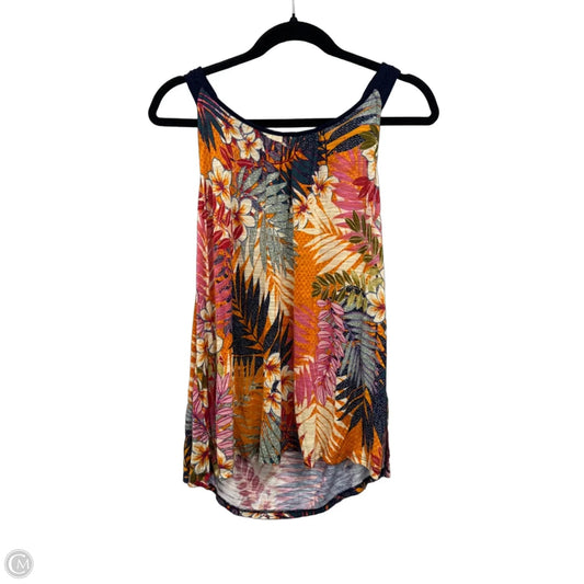 Top Sleeveless By Cable And Gauge In Tropical Print, Size: Xl