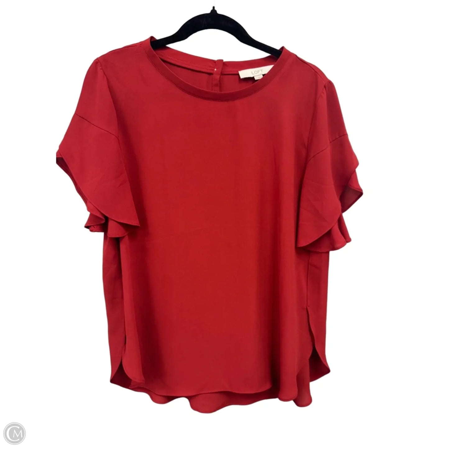 Top Short Sleeve By Loft In Coral, Size: M