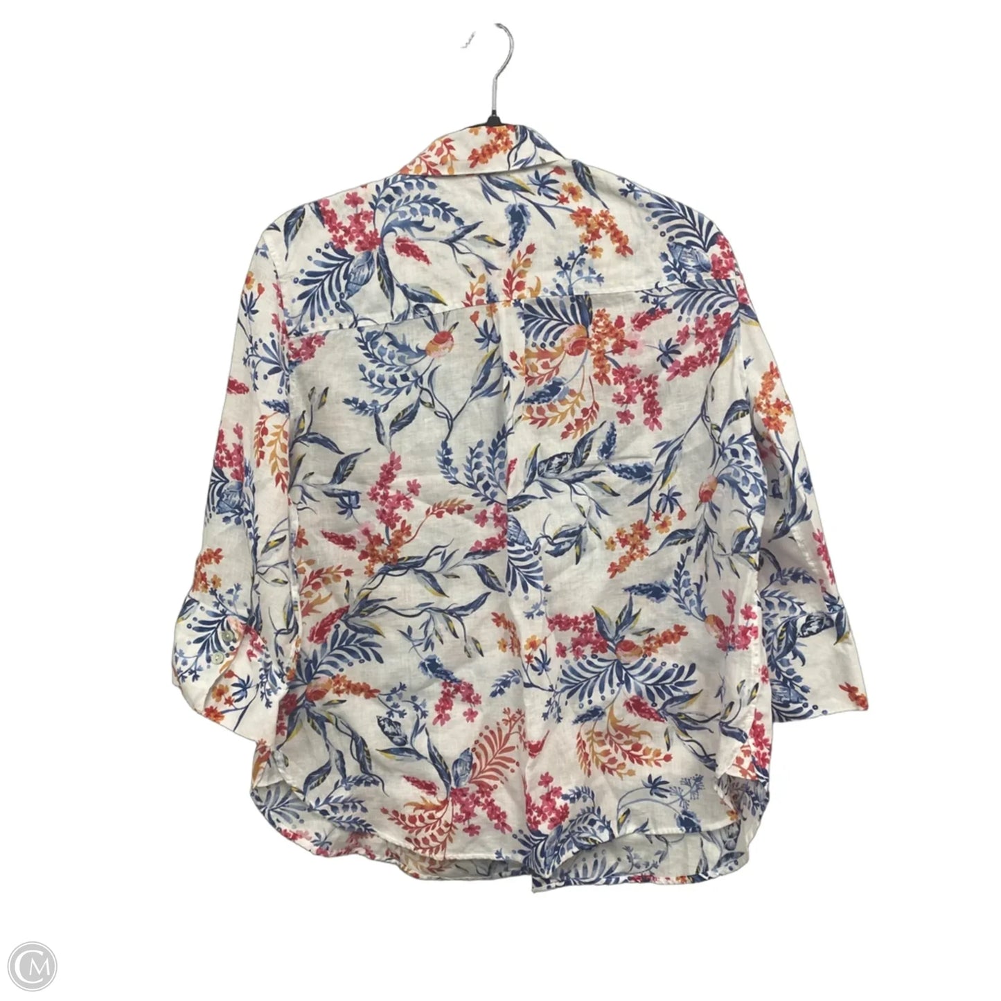 Top 3/4 Sleeve By Chicos In Floral Print, Size: 12