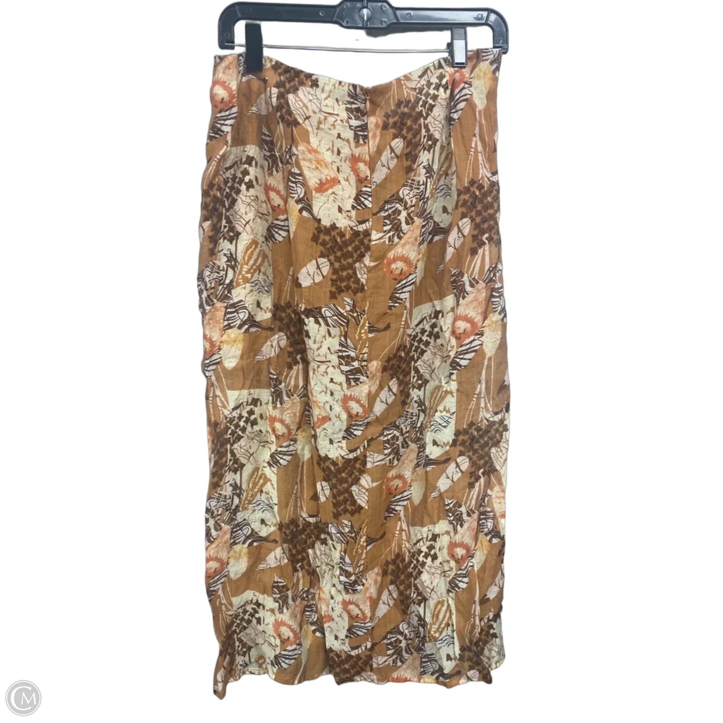 Skirt Midi By Lulus In Brown & Orange, Size: L