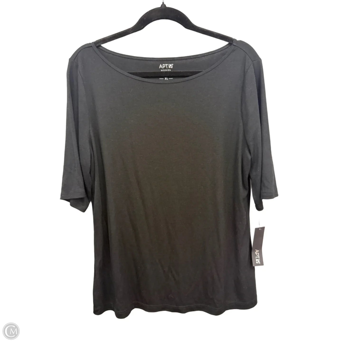 Top Short Sleeve By Apt 9 In Black, Size: Xl