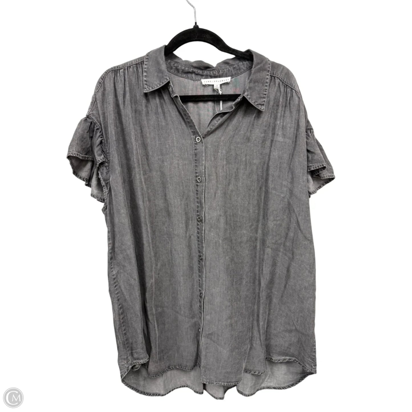 Top Short Sleeve By Jane And Delancey In Grey, Size: 1x