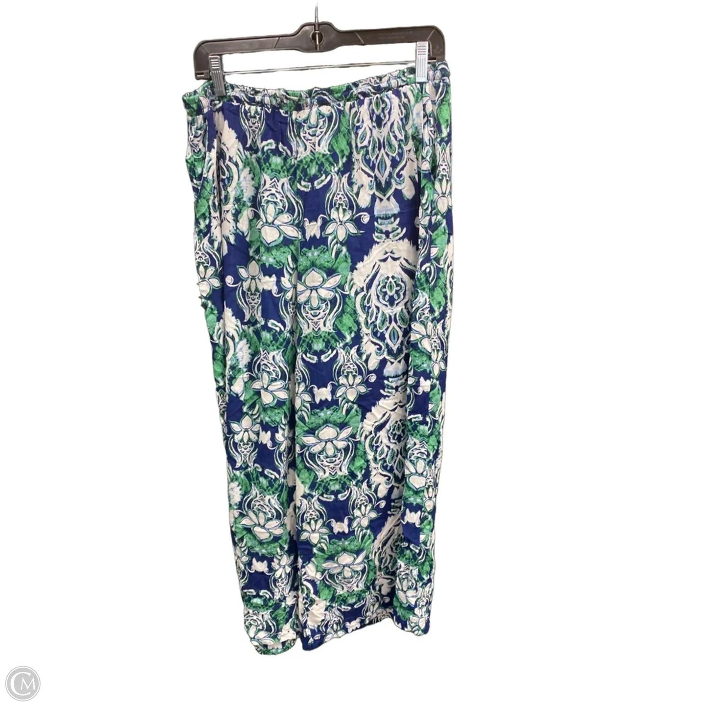 Pants Wide Leg By Nicole Miller In Blue & Green, Size: L