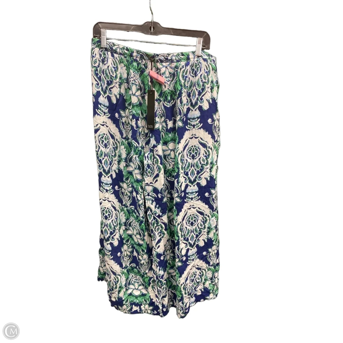 Pants Wide Leg By Nicole Miller In Blue & Green, Size: L