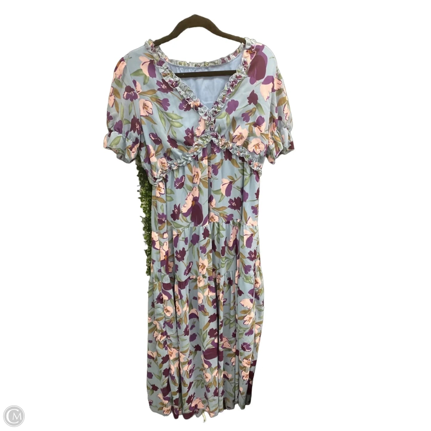 Dress Casual Maxi By Clothes Mentor In Blue & Purple, Size: L