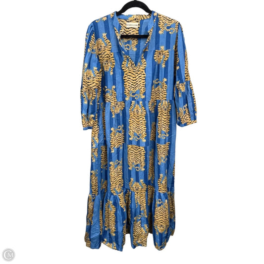 Dress Casual Midi By Clothes Mentor In Blue & Tan, Size: S