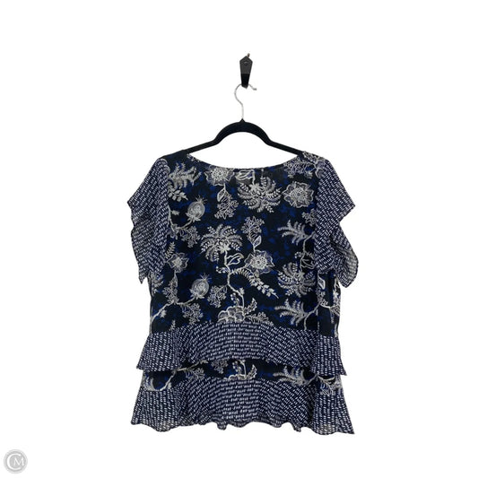 Top Short Sleeve By Cabi In Black & White, Size: L