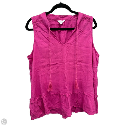 Top Sleeveless By Crown And Ivy In Pink, Size: Xl