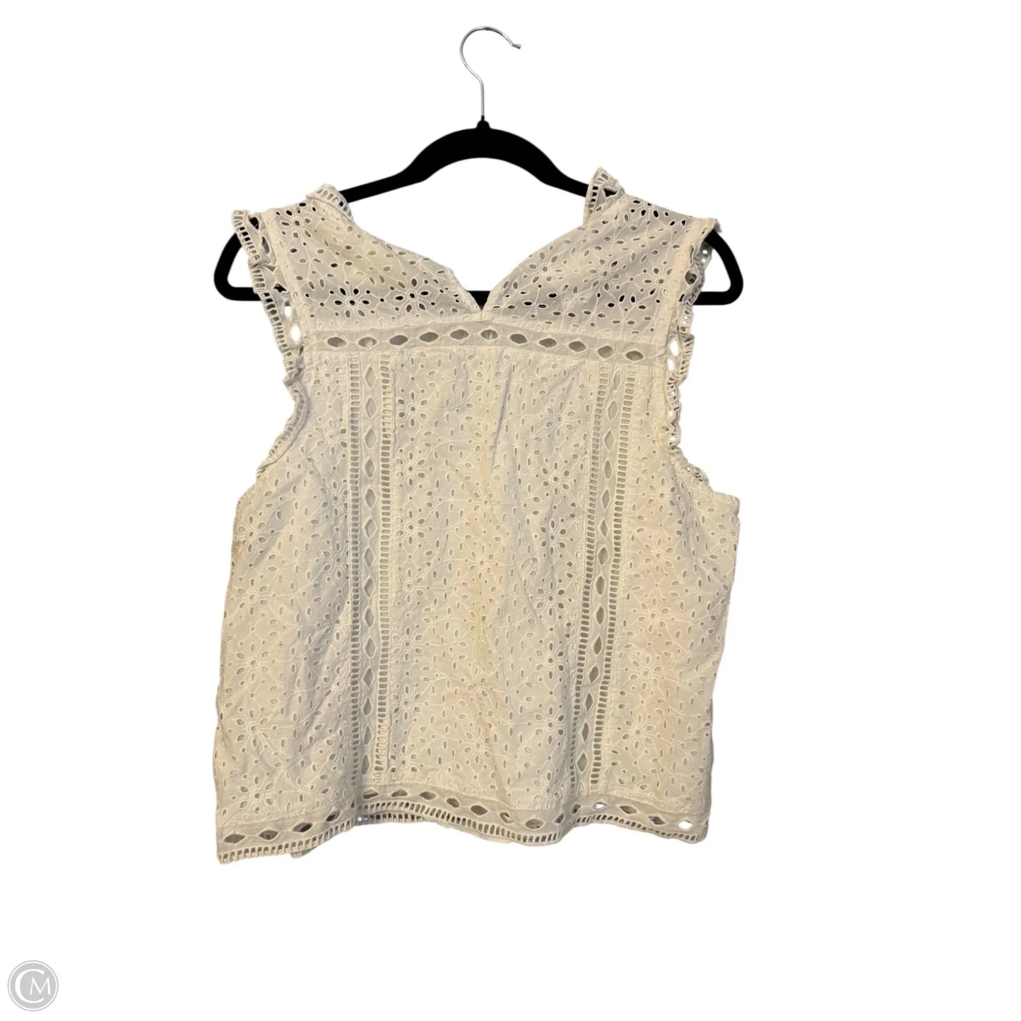 Blouse Short Sleeve By Maeve In Cream, Size: 12