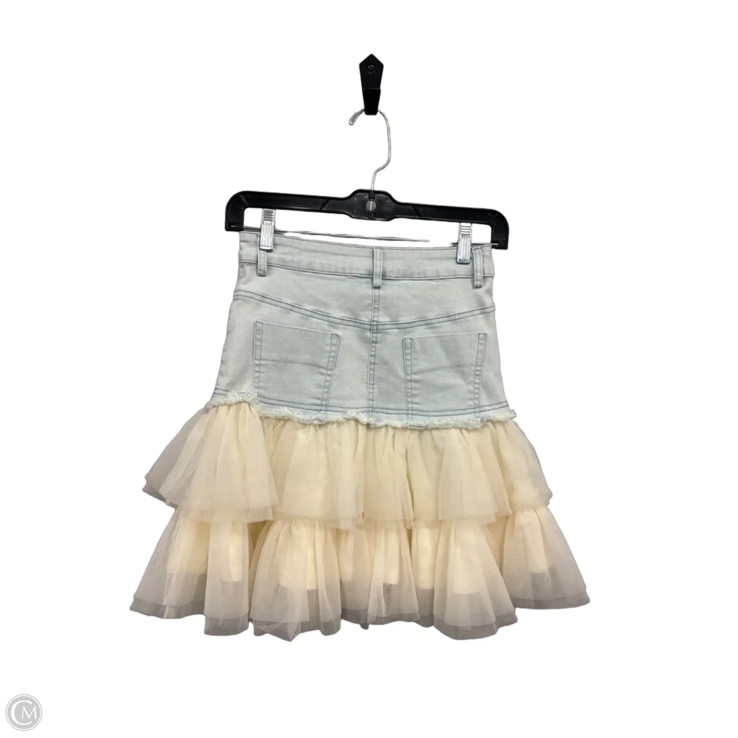 Skirt Mini & Short By Mable In Blue & Cream, Size: S
