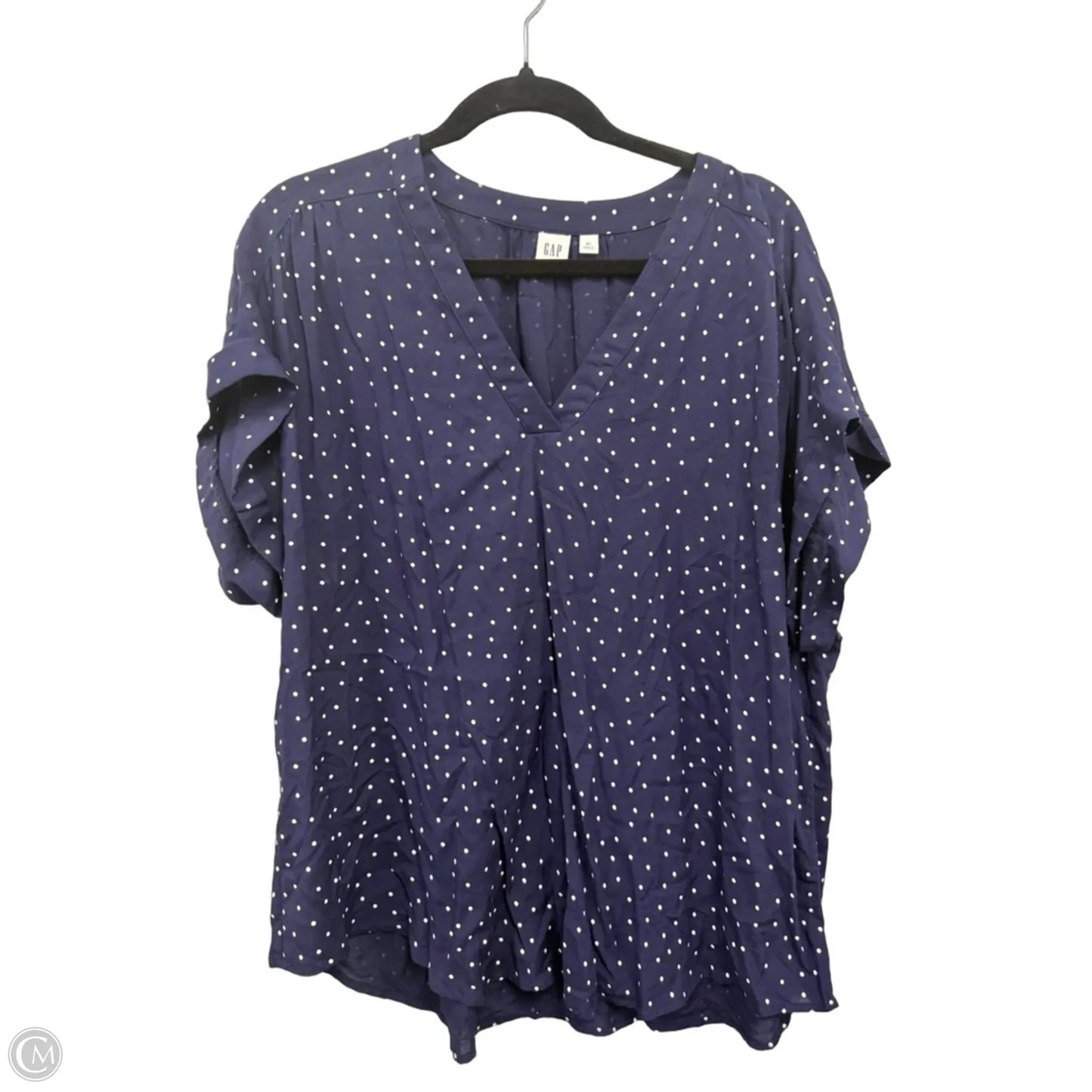 Top Short Sleeve By Gap In Blue & White, Size: Xl