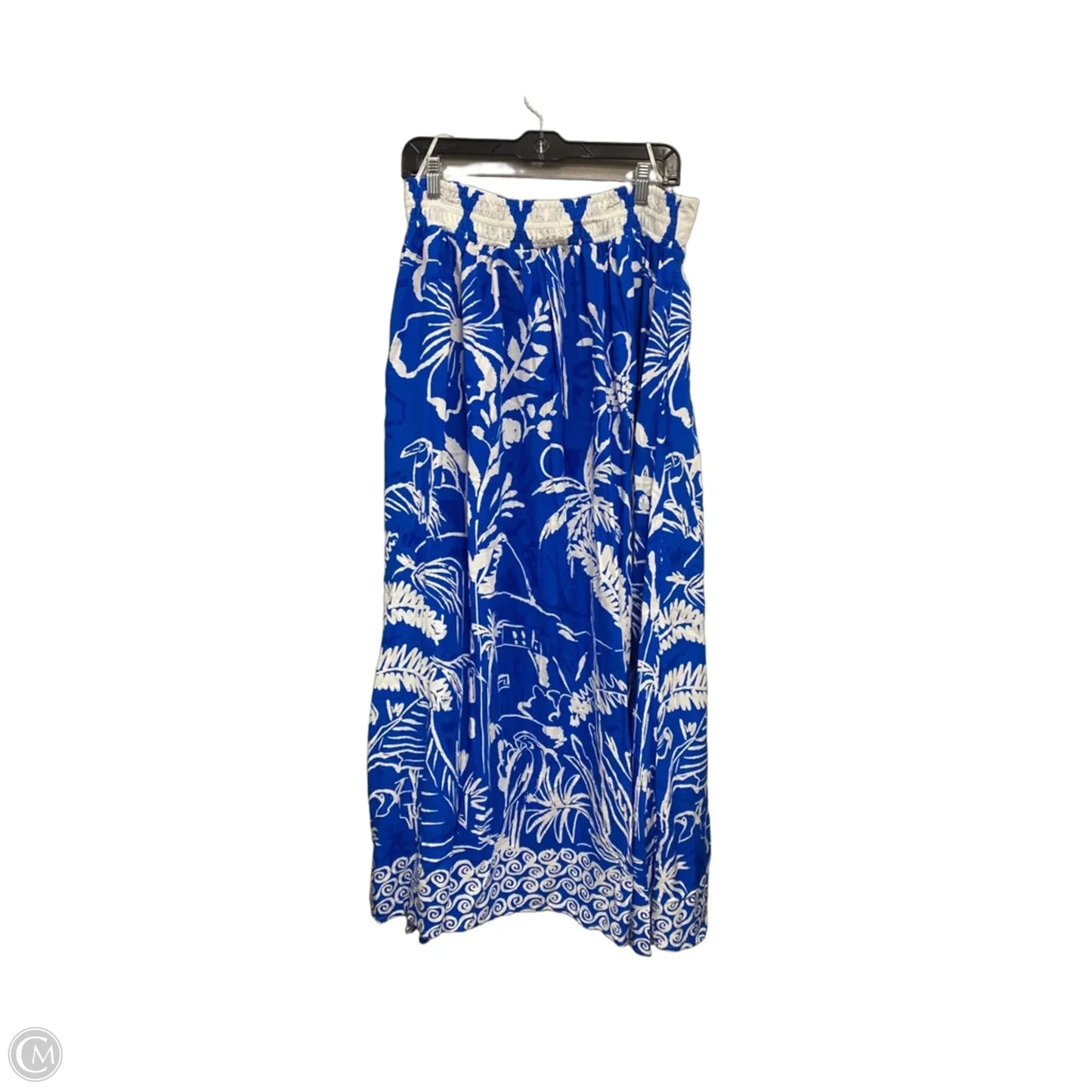 Skirt Maxi By Clothes Mentor In Blue & White, Size: Xl