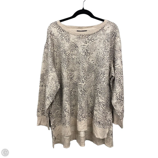 Sweatshirt Crewneck By Jane And Delancey In Grey & Tan, Size: 1x
