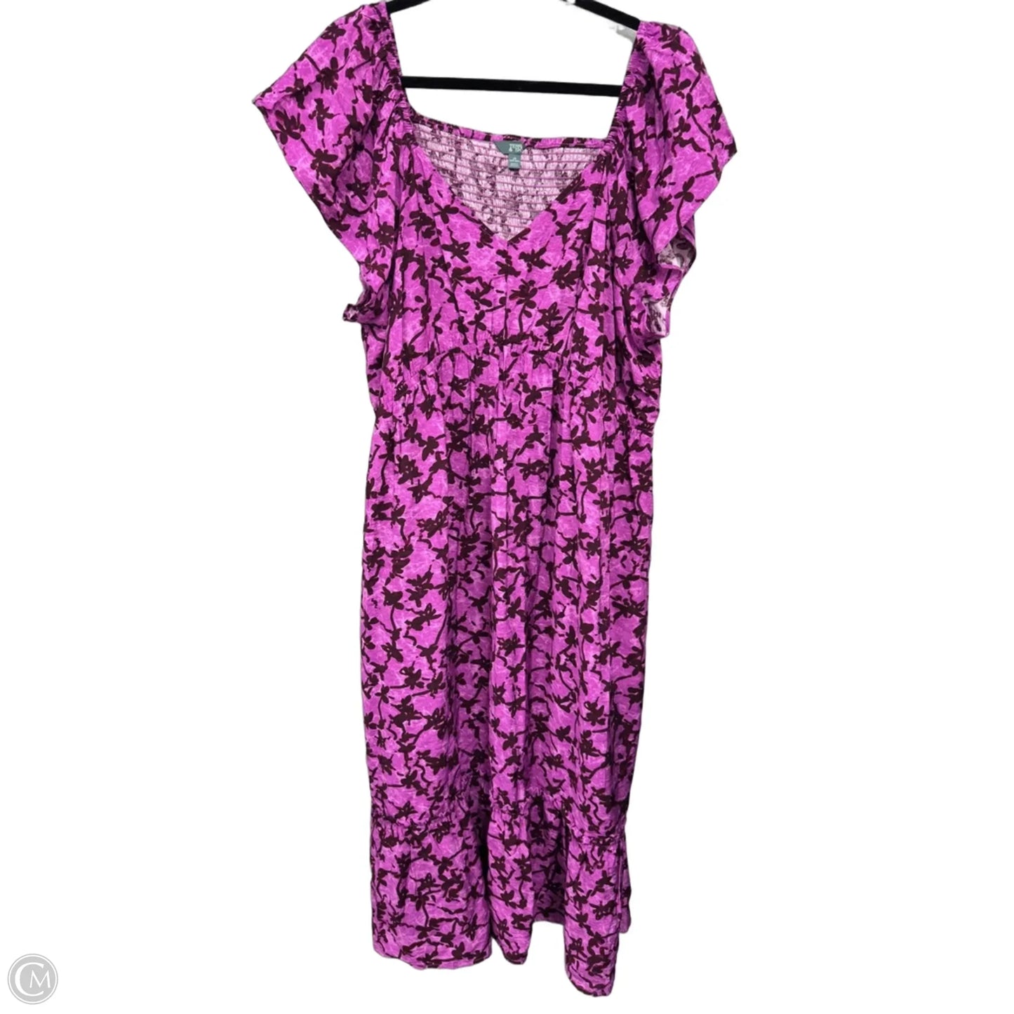 Dress Casual Midi By Terra & Sky In Purple, Size: 2x