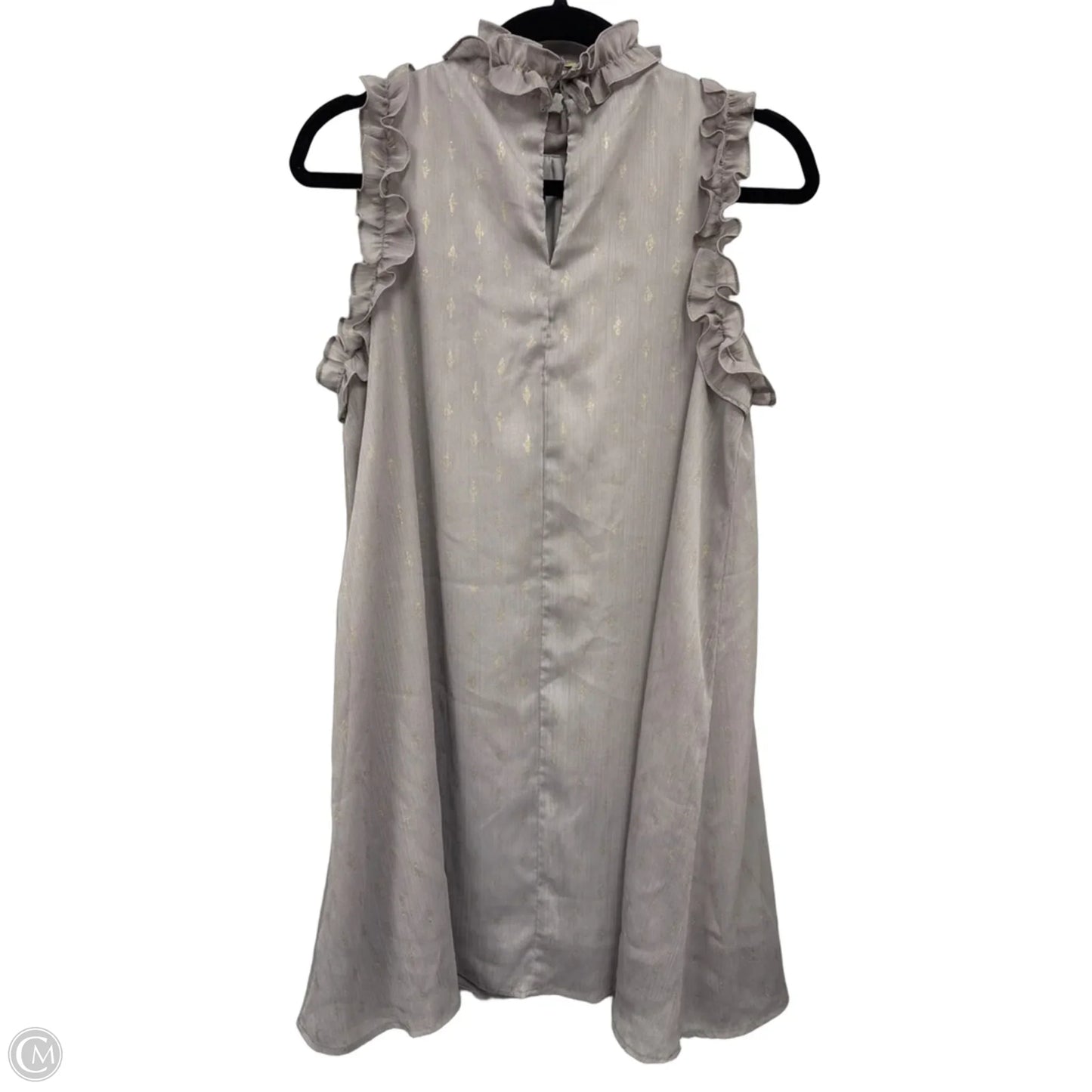 Dress Casual Short By Glam In Gold & Grey, Size: M