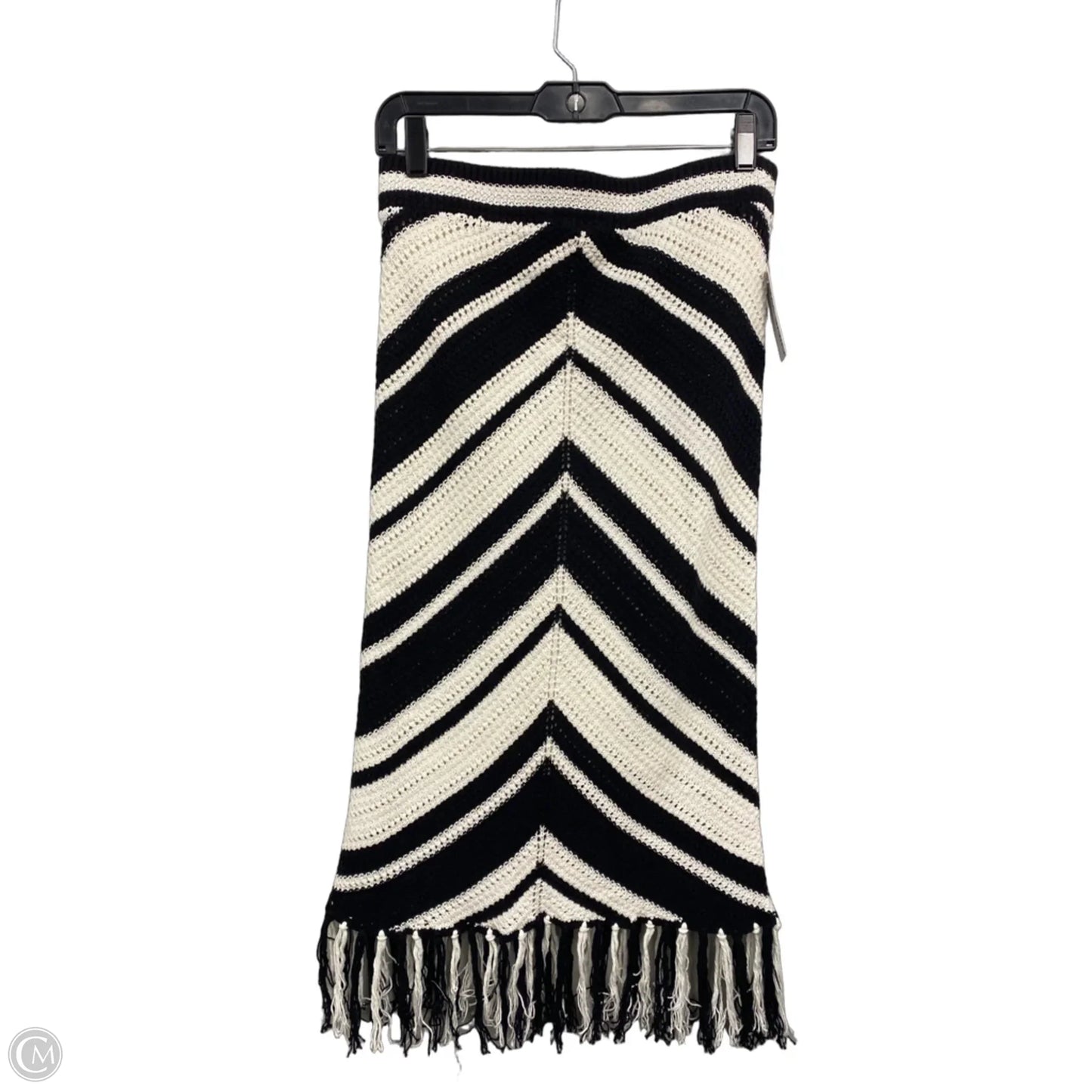 Skirt Midi By Nine West In Black & Cream, Size: M