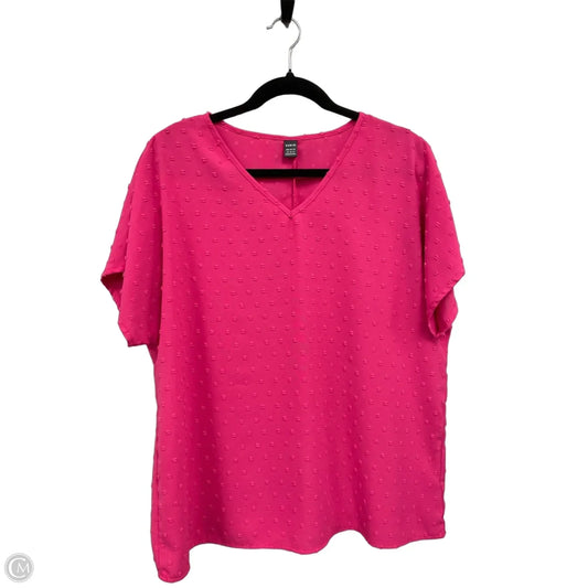 Top Short Sleeve By Shein In Pink, Size: Xl