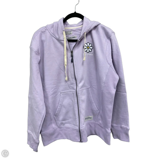 Sweatshirt Hoodie By Life Is Good In Purple, Size: L