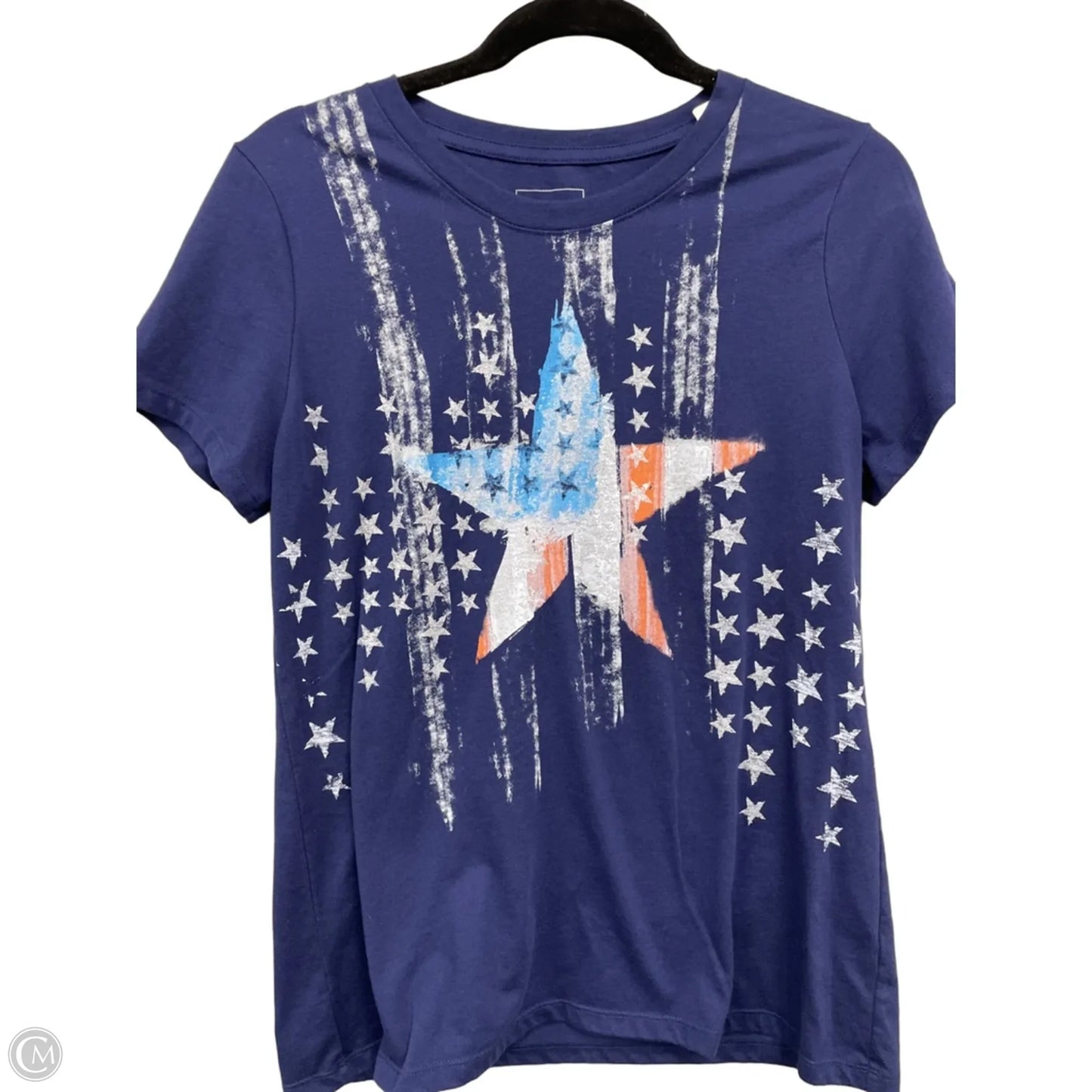 Top Short Sleeve Basic By Sonoma In Blue & Red & White, Size: M