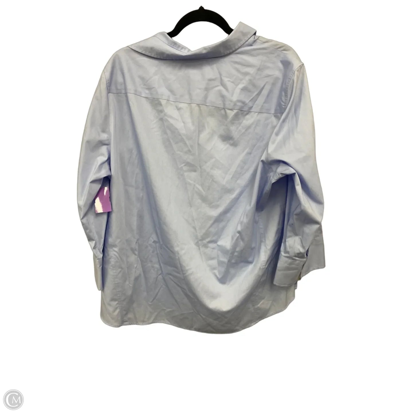 Top 3/4 Sleeve By Foxcroft In Blue, Size: Xxl