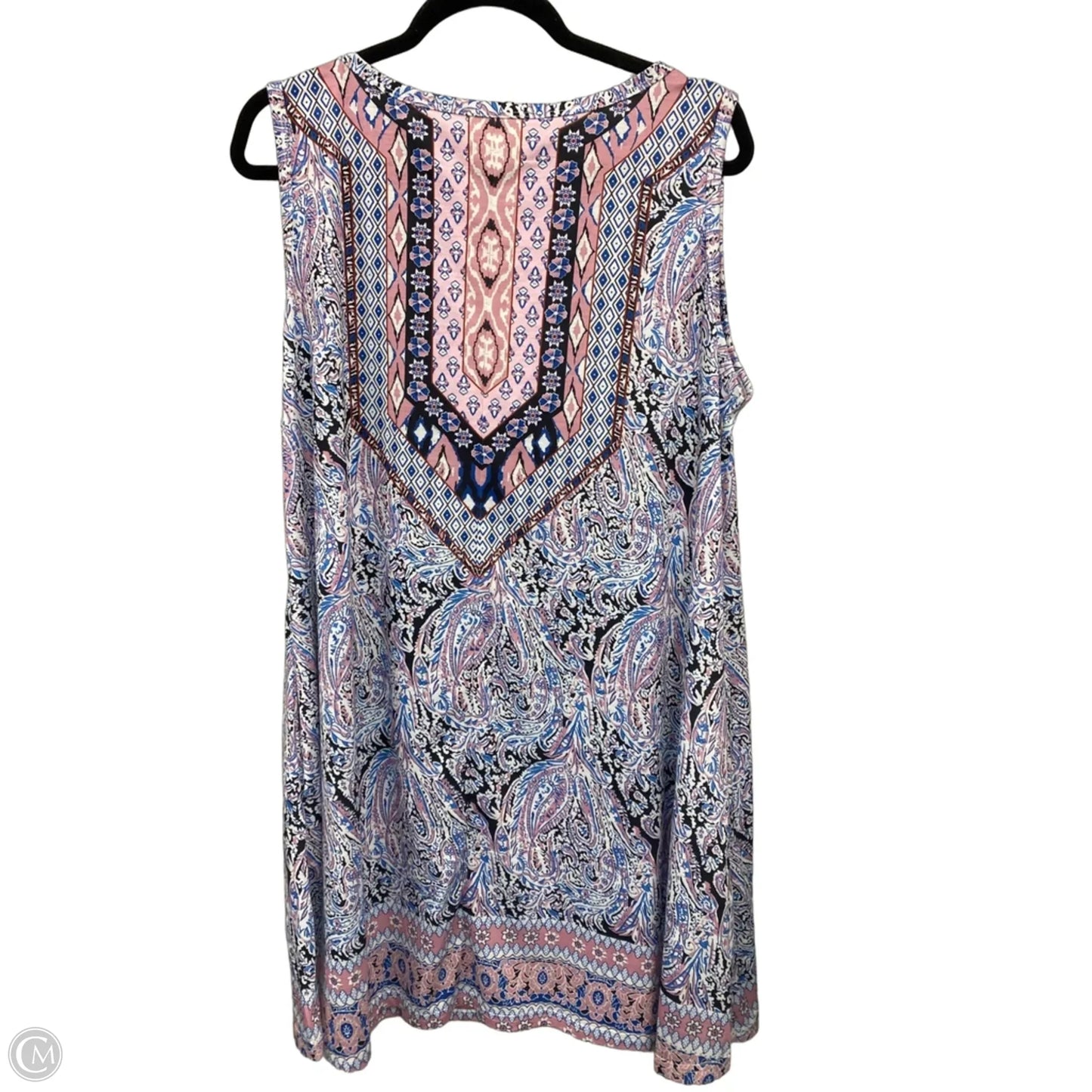 Dress Casual Short By Clothes Mentor In Blue & Pink, Size: 2x