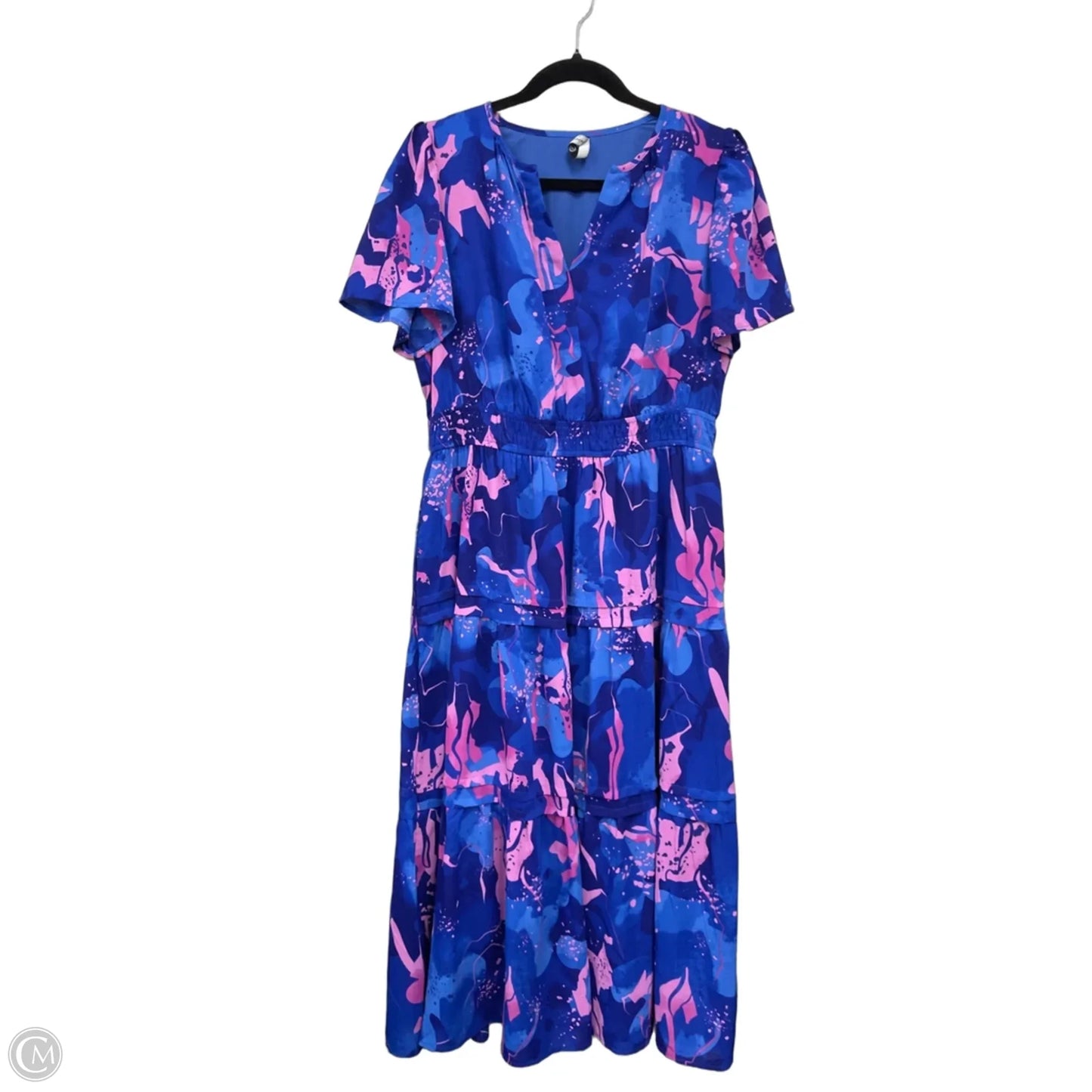 Dress Casual Midi By Prettygarden In Blue & Pink, Size: L
