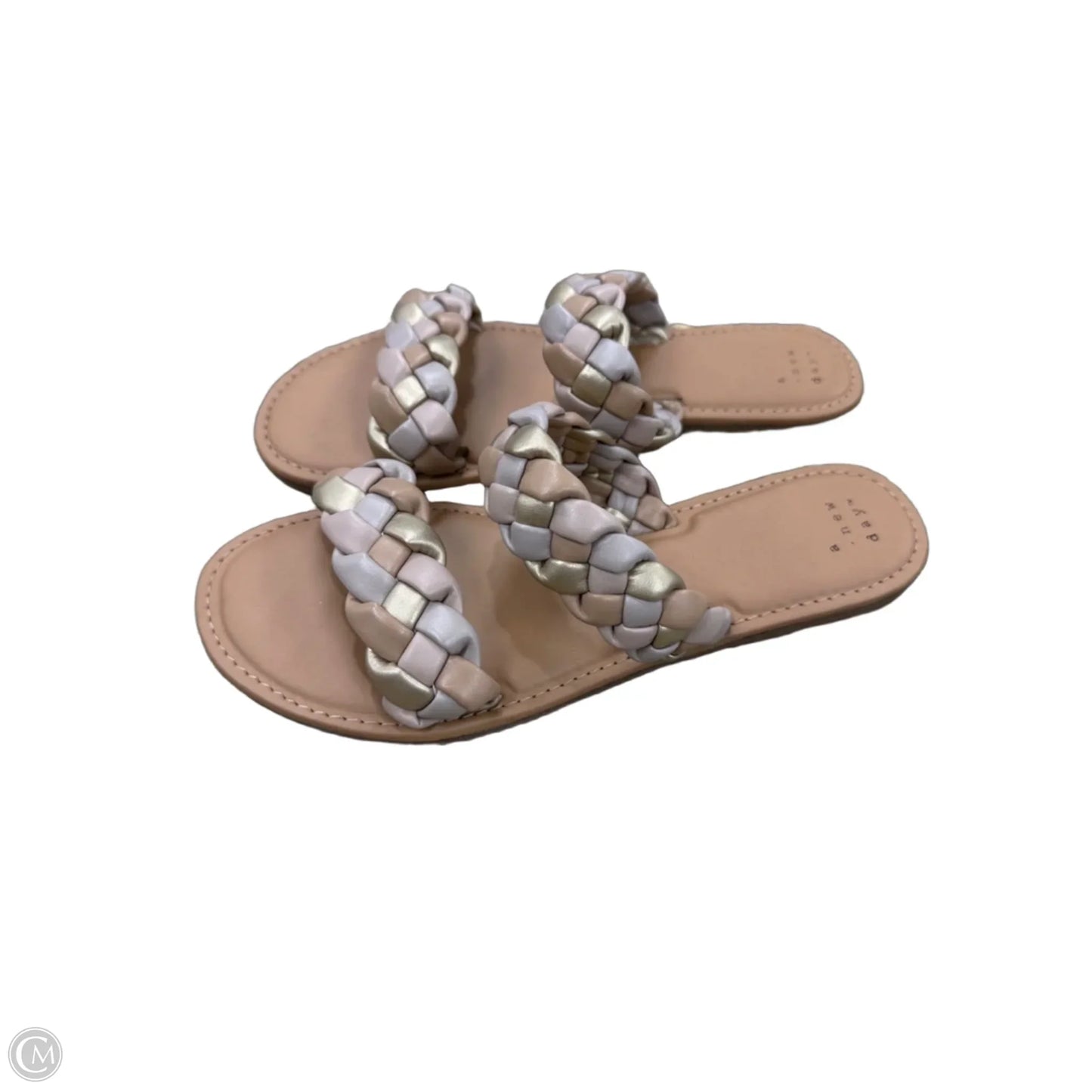 Sandals Flats By A New Day In Gold & Tan, Size: 7.5