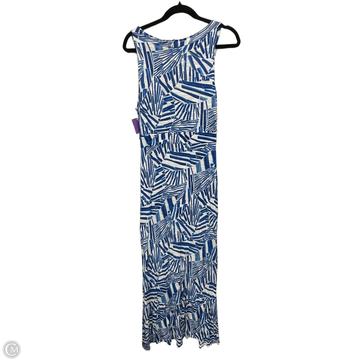 Dress Casual Maxi By Rafaella In Blue & White, Size: L