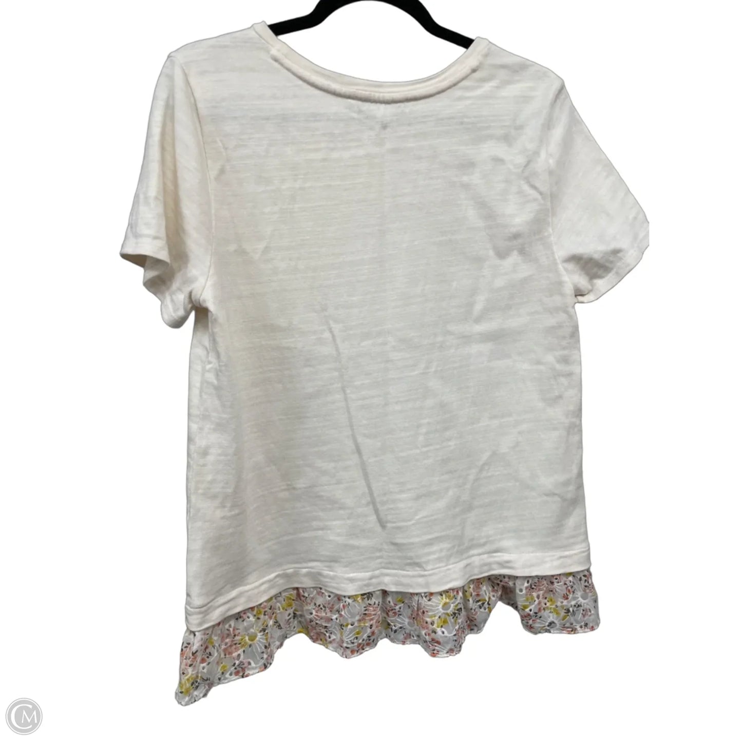 Top Short Sleeve By Loft In Cream, Size: M