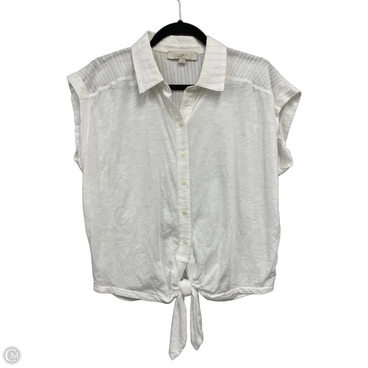 Top Short Sleeve By Loft In Cream, Size: S