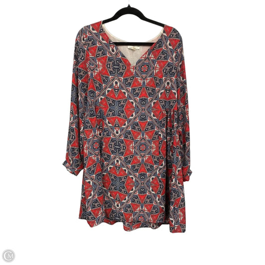 Dress Casual Midi By Paper Crane In Blue & Red & White, Size: M