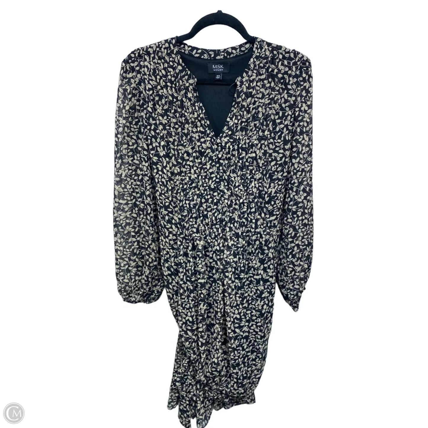Dress Casual Midi By Msk In Black & Tan, Size: 16