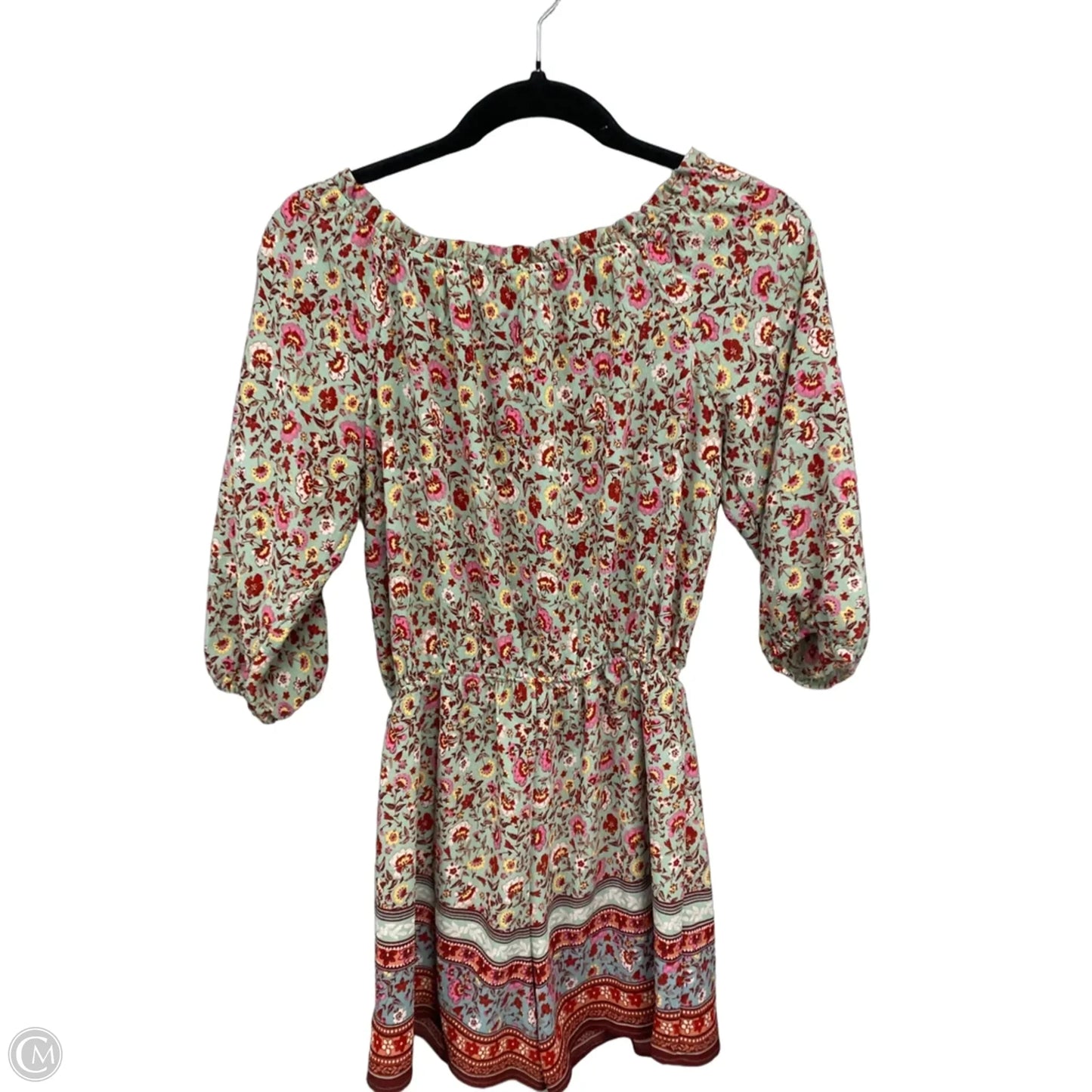 Romper By Monteau In Green & Pink, Size: M