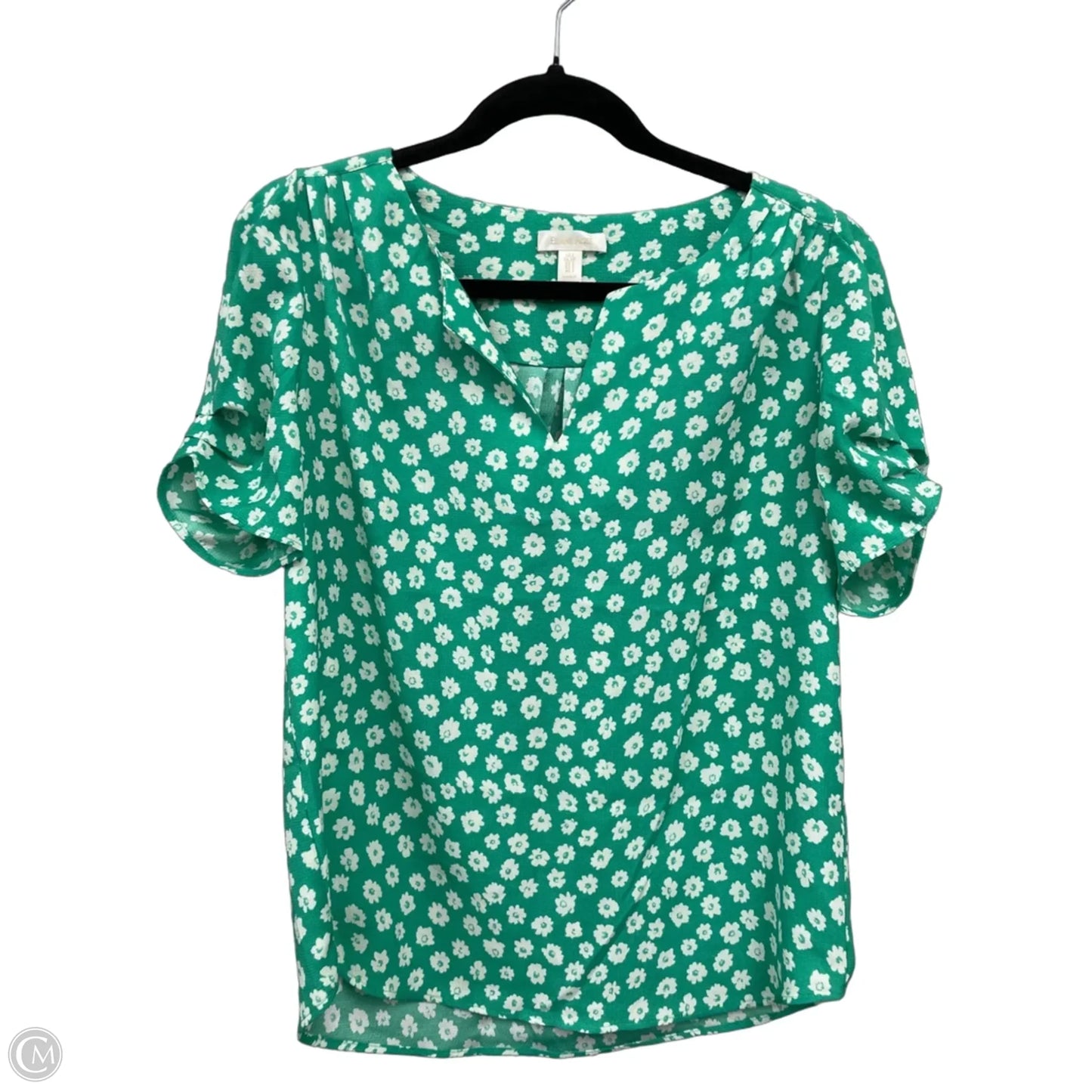Top Short Sleeve By Eliane Rose In Green & White, Size: S
