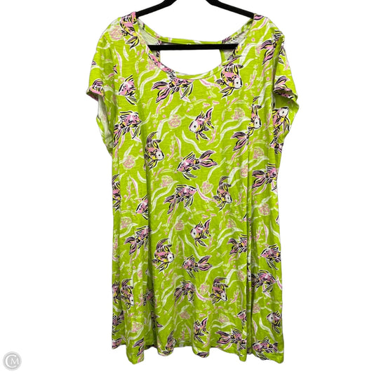 Dress Casual Short By Crown And Ivy In Green & Pink, Size: 3x
