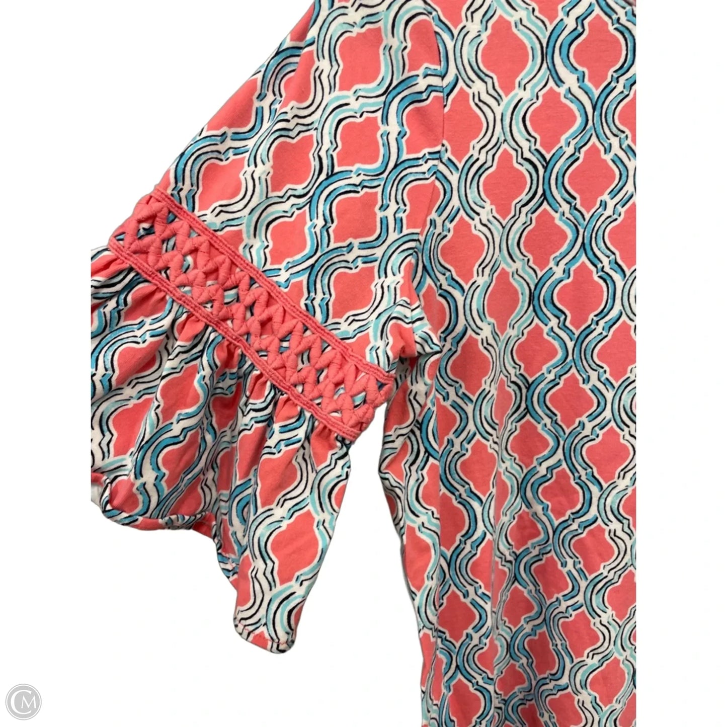 Top 3/4 Sleeve By Crown And Ivy In Blue & Pink, Size: S