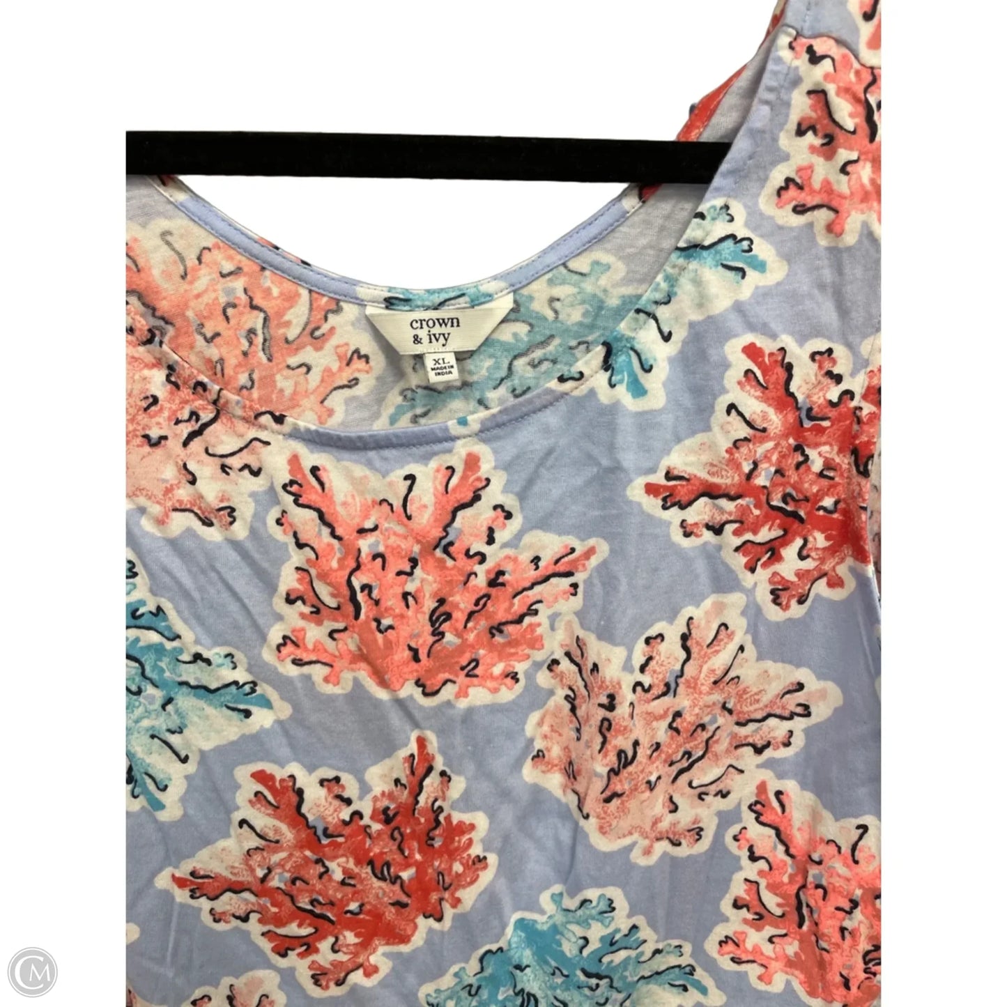 Top Sleeveless By Crown And Ivy In Blue & Orange, Size: Xl