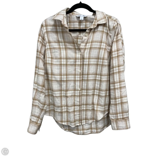 Top Long Sleeve By Old Navy In Cream & Tan, Size: M