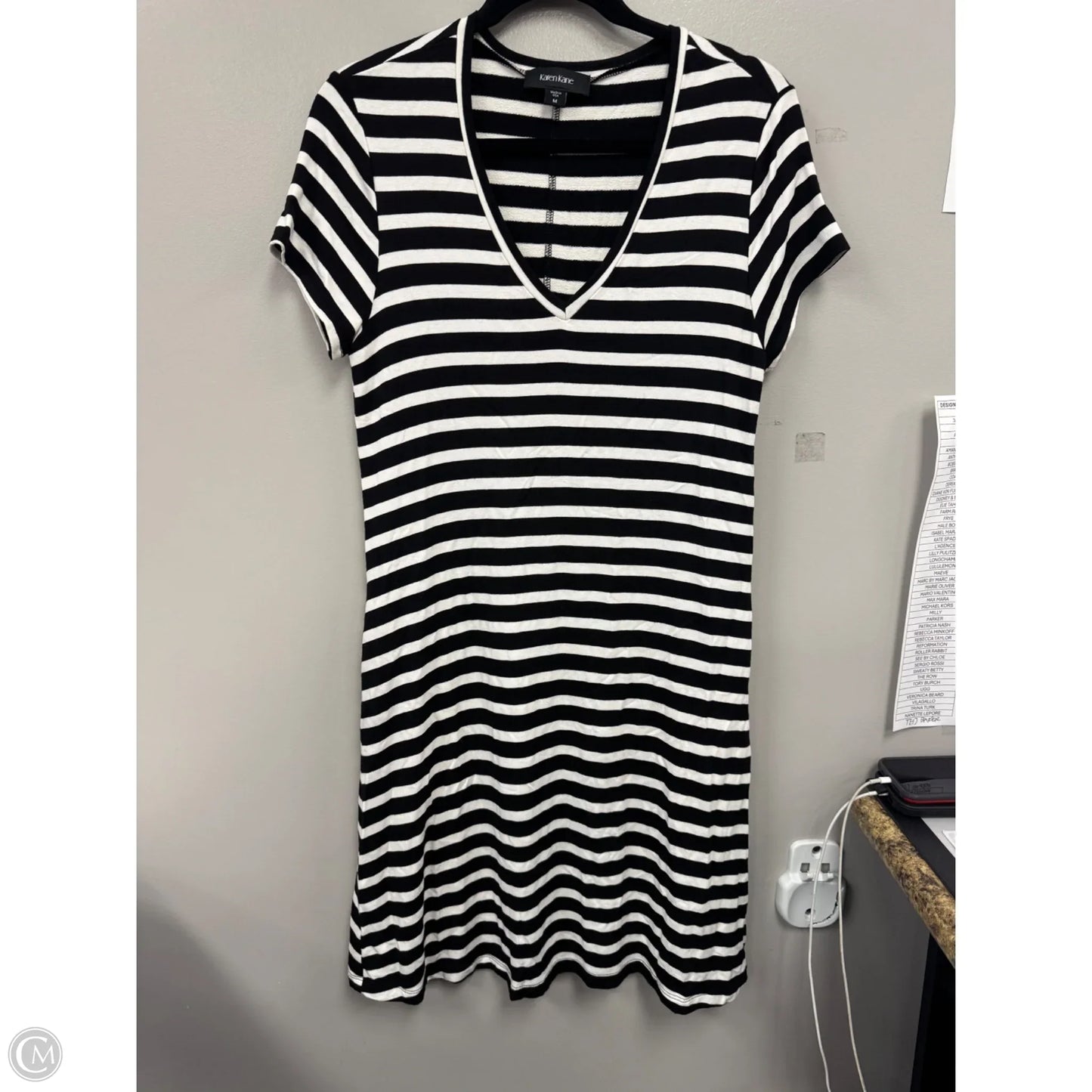 Dress Casual Short By Karen Kane In Black & White, Size: M