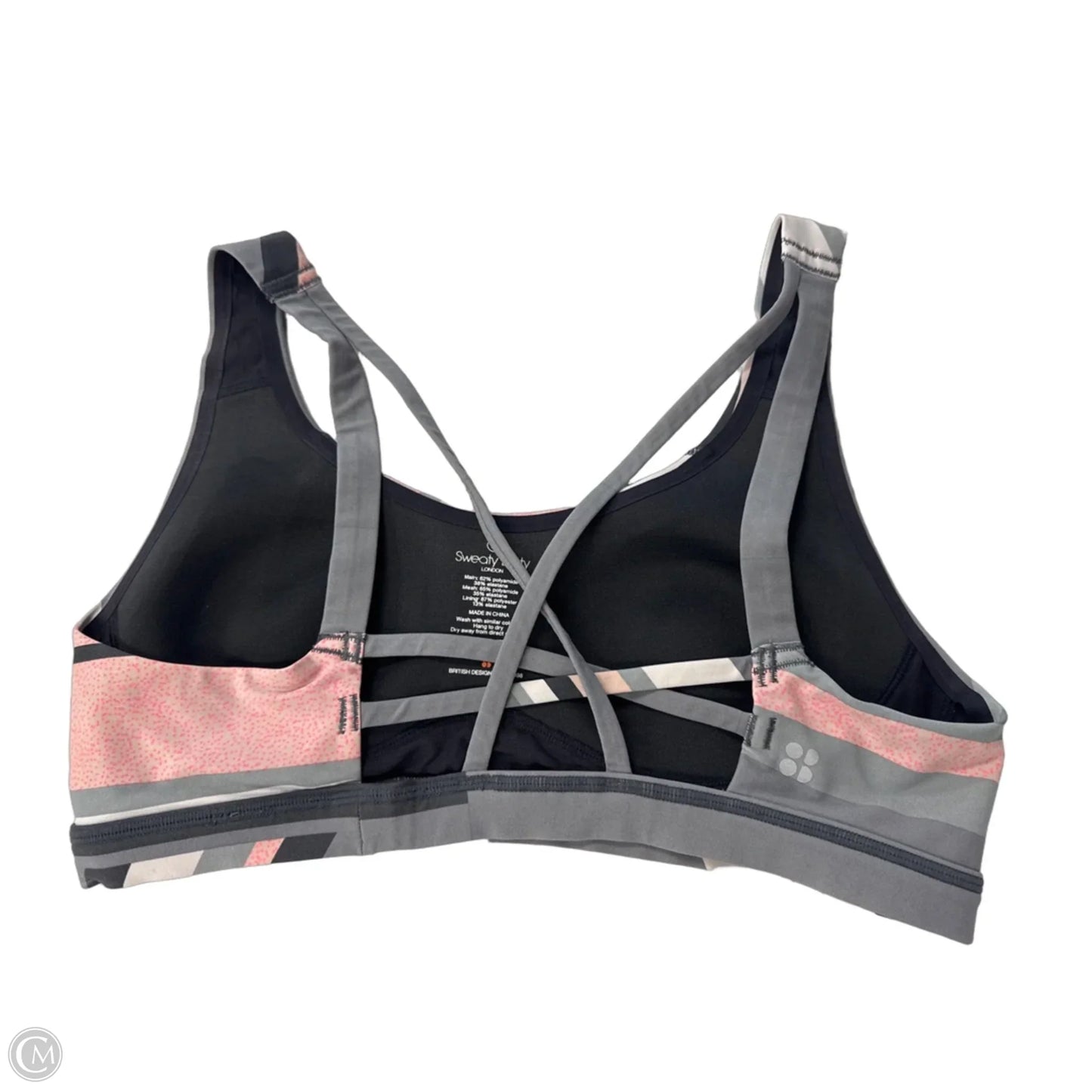 Athletic Bra By Sweaty Betty In Grey & Pink, Size: M