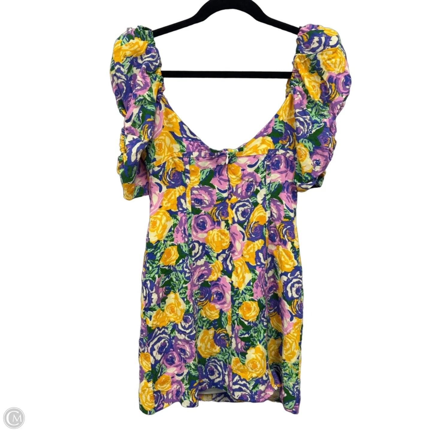 Dress Casual Short By Zara In Purple & Yellow, Size: S