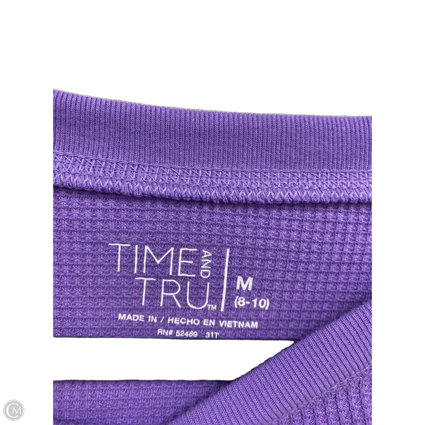 Top Long Sleeve Basic By Time And Tru In Purple, Size: M