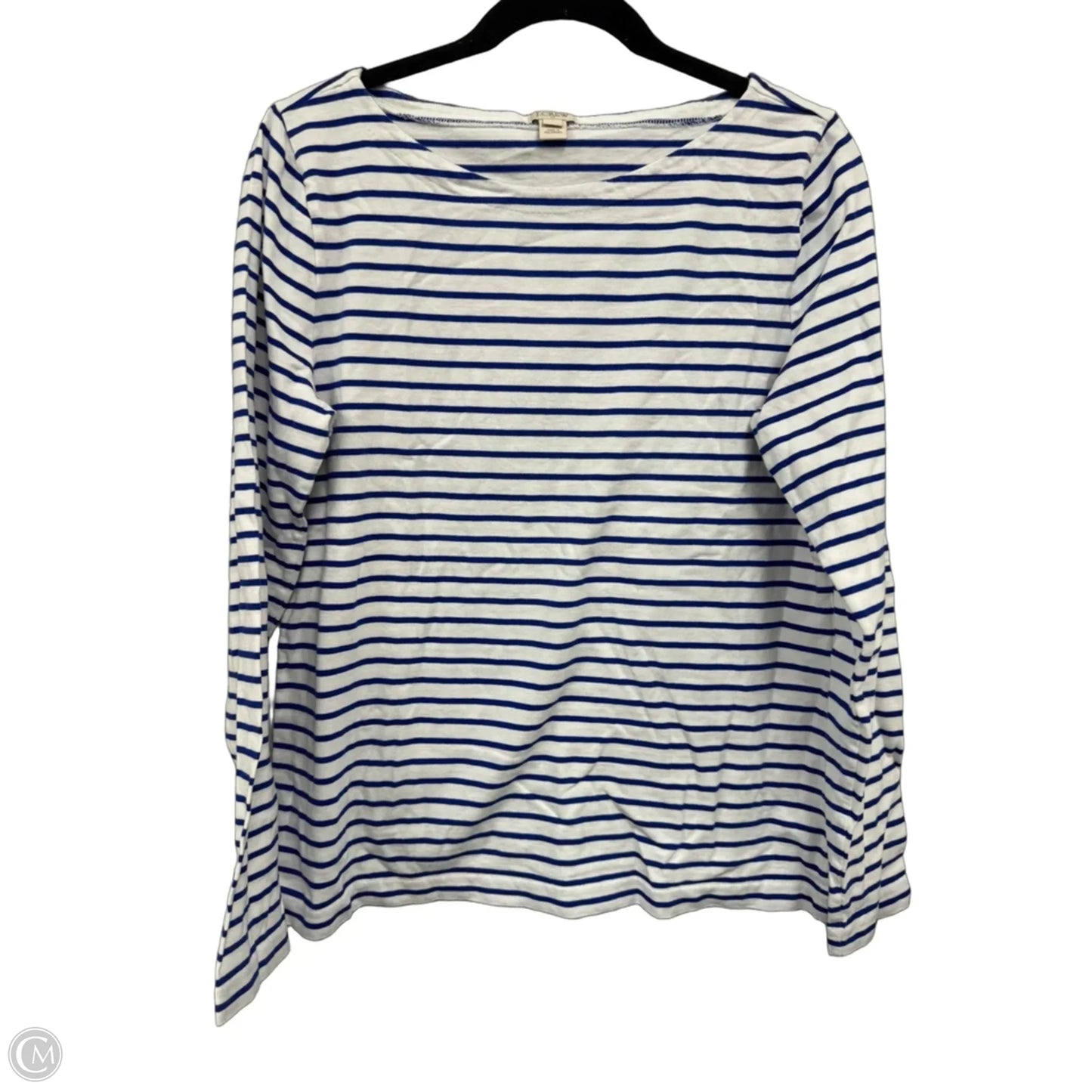 Top Long Sleeve By J. Crew In Blue & White, Size: L
