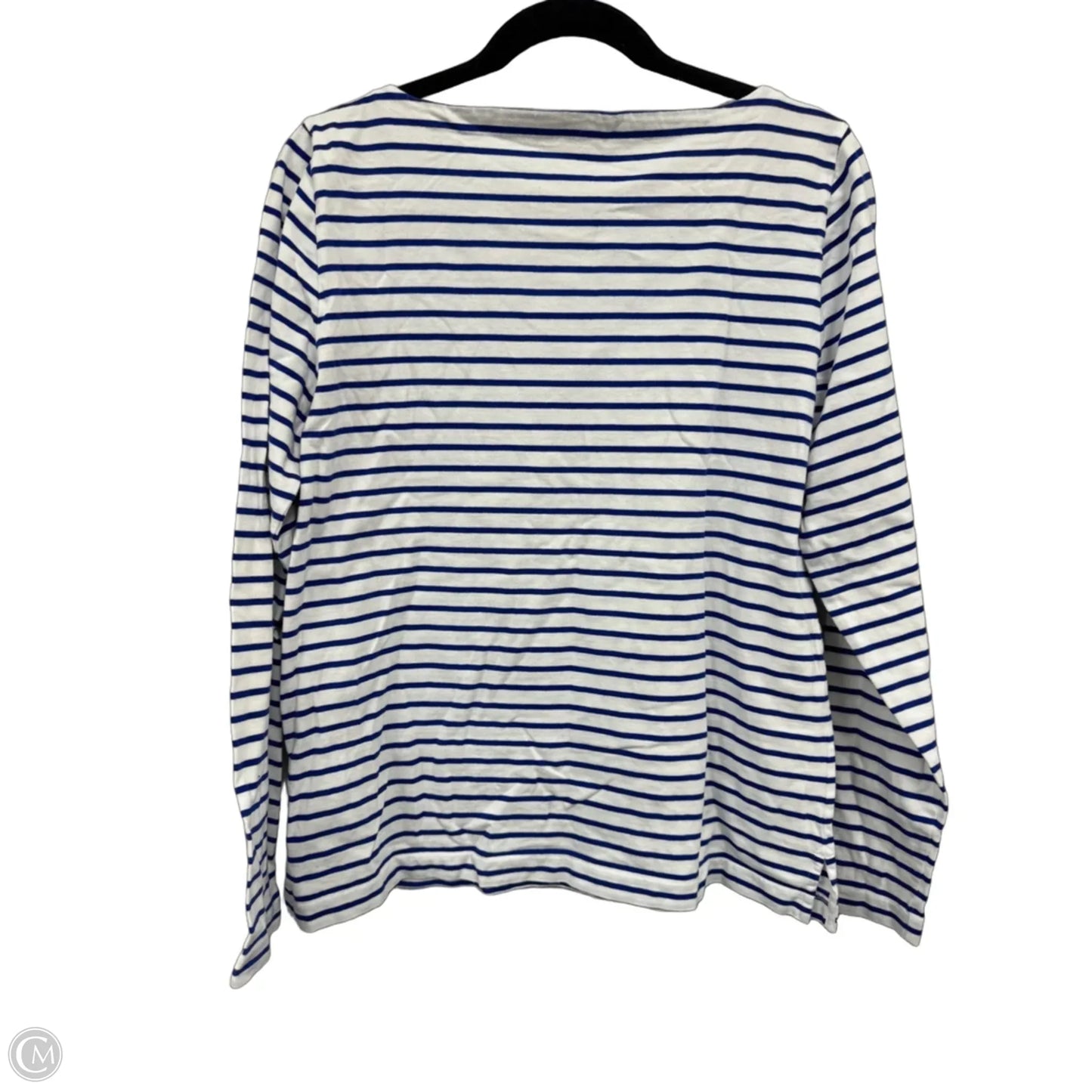 Top Long Sleeve By J. Crew In Blue & White, Size: L