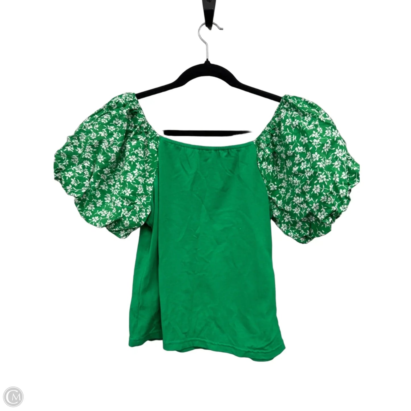 Top Short Sleeve By Easel In Green & White, Size: S